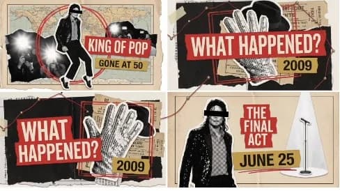 Grid of headline thumbnails in the same collage treatment